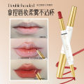 【Mingo】YZS double-headed lipstick lip liner soft mist non-stick cup matte outline lip shape waterproof easy to color color lip liner. 