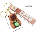 Unique Silicone Alloy Keychain Non-Toxic Capybara Keychain Frosted Adorable Cartoon Jewelry Pendant for Birthday Special Occasion. 