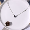 Light Luxury Hundred Black Butterfly Pendant Necklace Temperament Collarbone Chain Female. 