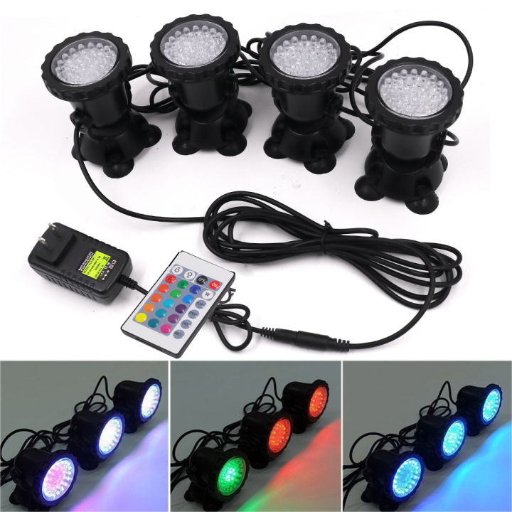 RGB LED Underwater Lights IP68 Waterproof Aquarium Lamp Landscape Spot ...