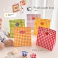 Organizer Festival Snack Colorful Wedding Christmas Plaid Gift Bag Kraft Paper Bag Storage. 