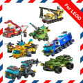 Mini 6 In 1 Building Blocks DIY Police Car Fire Model Lego Bricks Kids Educational Toy For Lego. 
