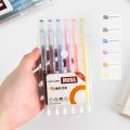 【The Quiet Page】6/10/12 Color Pen Set Transparent Mura Style 0.5mm Ballpoint Gel Ink Roller Ball Pens Marker Liner Drawing Office School A6127. 