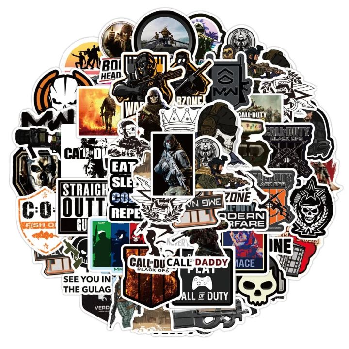 NEW%2010/30/50PCS%20Call%20of%20Duty%E3%80%81COD%20Game%20Stickers%20Aesthetic%20Laptop%20Water%20Bottle%20Waterproof%20Graffiti%20Decals%20DIY%20Sticker%20Packs%20Kid%20Toys%20-%20Image%203