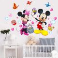Mickey Mouse Cartoon Animals Theme Kids Wall Art Decal Sticker Decoration for Living Room Nursery Baby Girl Boy Kid Children's Room Bedroom Decoration. 