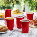50pcs/Set Red Disposable Plastic Cup Party Cup Bar Restaurant Supplies Household Items For Home Supplies GENGLI. 