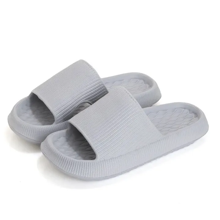 【WEJA】4cm Thick Platform Pillow Slippers Women 2024 Summer Eva Soft Sole Indoor Slides Woman Flat Non Slip Bathrooom Home Slippers