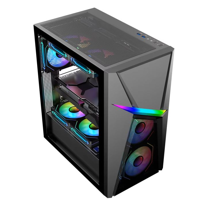 RUIX%20P32%20GAMING%20PC%20CASING%20Mid%20Tower%20RGB%20Desktop%20Tempered%20Glass%208%20Cooling%20Fans%20Support%20-%20Image%205