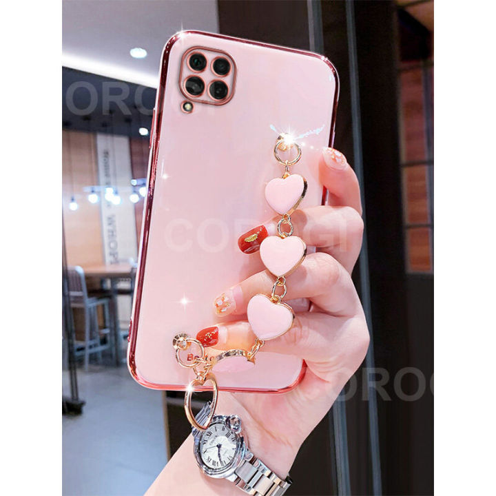 LECOMES%20for%20Samsung%20Galaxy%20A12%20Back%20Cover%20with%20Love%20Heart%20Bracelet%20Chain%20Luxury%206D%20Plating%20Shiny%20Soft%20Silicone%20Mobile%20Phone%20Case%20Pouch%20Girls%20-%20Image%205