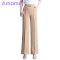 Lady Slacks Full Length ple Casual Loose Long Office Pants. 