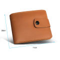 Mens Fashion BiFold Button Wallet PU Leather Card Holder Lockable Purses For Men. 