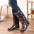 Fashion Non-Slip Waterproof Rain Boots Women's Mid-Calf Tendon Bottom Rain Shoes Women's High-Calf Waterproof Overshoe Wear-Resistant Rain Shoes Women's Short Tube. 