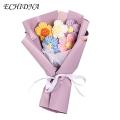 ECHIDNA Crochet Flower Bouquet Vibrant Color Colorful Hand Woven Flower Bouquet Valentine's Day Gift. 