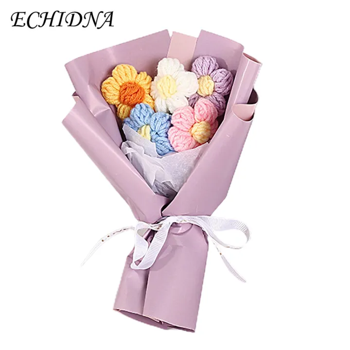 ECHIDNA%20Crochet%20Flower%20Bouquet%20Vibrant%20Color%20Colorful%20Hand%20Woven%20Flower%20Bouquet%20Valentine's%20Day%20Gift%20-%20Image%203