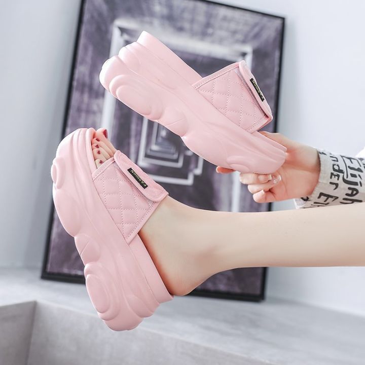 【ZIME】2024 Summer New Thick Bottom Platform Heel Korean Style Slippers Outdoor Women's Sandals Fashion Women's Slippers Women's Shoes Fashion Shoes