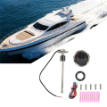 52MM Fuel Gauge With Fuel Level Sensor Black & Silver 316 Stainless Steel + ABS 200MM 0-190Ohm Oil Tank Level Indicator Meter For Boat. 