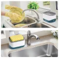 Kitchen Dish Soap Dispenser With Sponge Holder, 2-in-1 Countertop Soap Pump Dispenser, Sponge Caddy, Easy Refill Non-Slip Base For Kitchen Sink Dishwashing. 