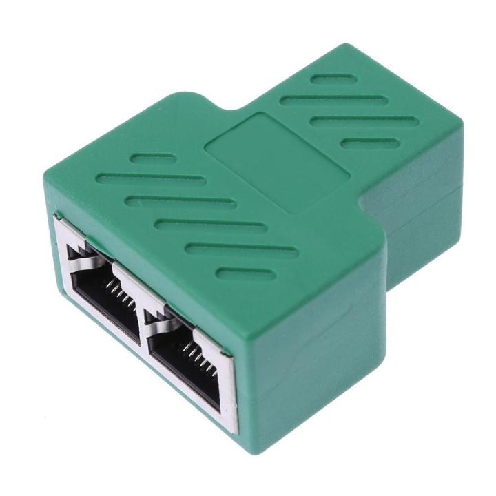 RJ45 1 to 2 Female Port Splitter Adapter LAN Ethernet Connector Plug Socket