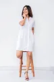 Marina Mini Linen Dolly Dress- White. 