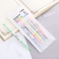 【Hot】 6 Pcs/Set Highlighter Set Cute Color Markers Pens Double Ends Pastel Kawaii Stationary School Supplies. 