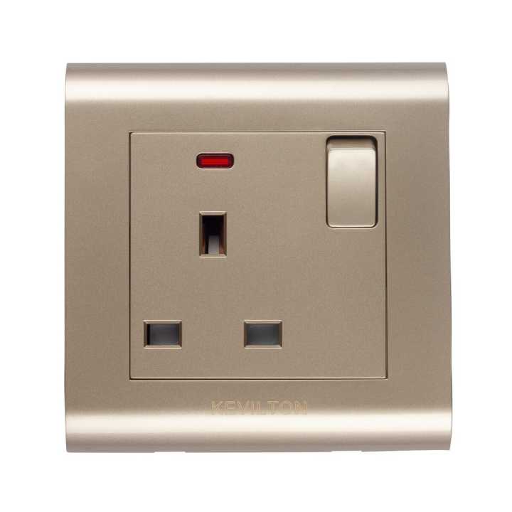 Modular Gold 13 Amp Socket Outlet with Neon