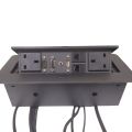 Multi-functional Desktop Socket Power Strip Pop up Outlet Table Conference Connection Box. 