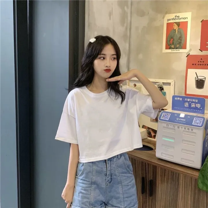 Shu%20Xinyuan%20100%25%20Cotton%20Summer%20Korean%20Style%20Short%20Sleeve%20T%20Women's%20T-shirt%20New%20Cropped%20Short%20All-Match%20Printed%20Top%20ins%20Tide%20-%20Image%208