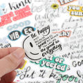 50Pcs English Leters Inspirational Quotes Sticker For Laptop Computer Decor. 