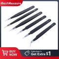 phone repair tools 2/6PCS Precision Tweezers Set ESD Anti-Static Stainless Steel Tweezers Repair Tools for Electronics Repair Soldering CraftScrew Nut Drivers. 