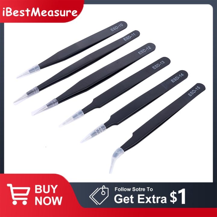 phone repair tools 2/6PCS Precision Tweezers Set ESD Anti-Static Stainless Steel Tweezers Repair Tools for Electronics Repair Soldering CraftScrew Nut Drivers