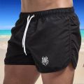 Men Swimming Trunks Pockets Sports Shorts Breathable Men's Beach Shorts Surfing Swimwear Summer Quick Dry Beachwear 2024 Male. 