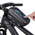 Anyike [Good Product] WILD MAN Bicycle bag EVA Front beam bag of monocoque mountain bike Cycling bag rain-proof Touch-screen headstock bag for mobile phone. 