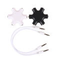 6*3.5mm Way Multi Port Hub Aux Headphone jack Splitter Audio Cable Converter. 