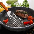 Stainless Steel Fish Spatula Turner, Wood Handle Fish Spatula, Slotted Turner, Kitchen Metal Spatula for Flipping Frying. 