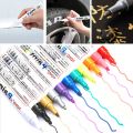 【Red】 Marker Waterproof Car Wheel Tire Oily Painting Pen Tire Tread Rubber Fabric Paint Metal Face Marker Pen. 