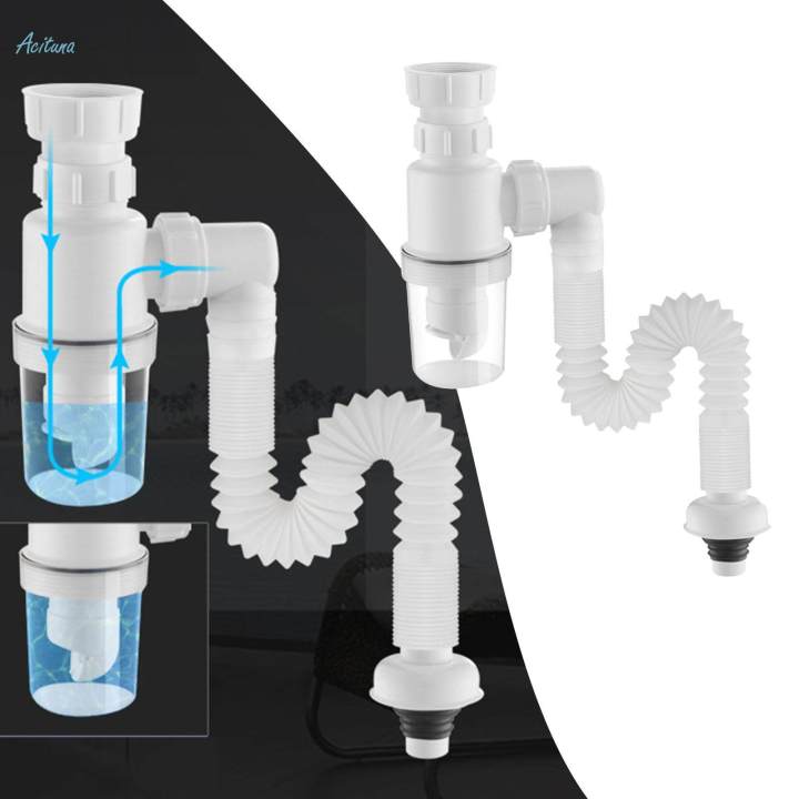 Universal Sink Drain Pipe Flexible for Bathroom Wash Basin Sink 45mm