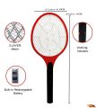 Mosquito Fly Insect Killer Rechargeable Racket Zapper Bat | GECKO Electric Rechargeable Racket | Rechargeable Mosquito Racket. 
