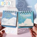 2023 Cute Mini Small Desk Calendar Cartoon Student Notes Memo Self-Discipline Clock-In Desktop Orna. 