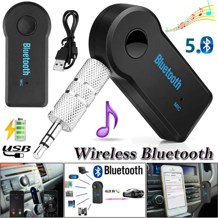 Car Wireless Bluetooth AUX Audio Music Receiver Adapter With In-built