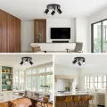 Led GU10 Pendent Lamps 3/4 Head Track Lighting Fixture Surface Mounted LED Spotlight Ceiling Spot Lights for Kitchen Living Room. 