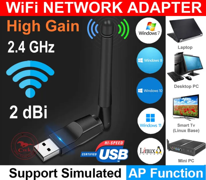 USB 2.0 WIFI Adapter 150Mbps /2dBi