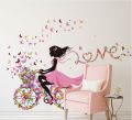 Buy More Cycle Girl with Wall decoration stickers room wallpaper bedroom nursery kids room Home decoration Wall Stickers. 