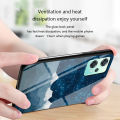 Linman Biruiqu For Oneplus Nord CE 2 Lite 5G Shockproof Starry CLuxury olorful Tempered Glass Back Soft Silicone Edge Case Cover. 