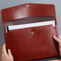 Multiple compartments Leather file folder Organized A6 A4 Data package Large capacity Leather material Document organiser for. 