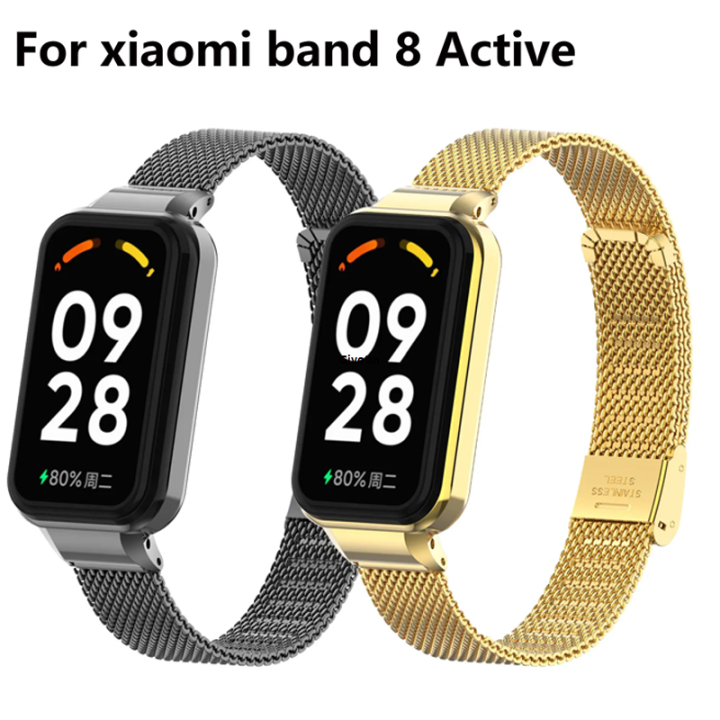 Stainless%20Steel%20Straps%20For%20Xiaomi%20Mi%20band%208%20Active%20Watchband%20Luxury%20Metal%20Wristbands%20Bracelet%20For%20Redmi%20watch%202%20Belt%20smartwatch%20-%20Image%202
