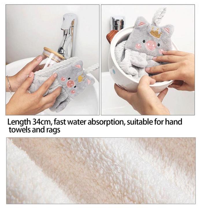 Hanging%20Kitchen%20Towels%20Cute%20Piggy%20Quick%20Drying%20Bathroom%20Hand%20Towels%20Hand%20Towels%20With%20Hanging%20Absorbent%20Coral%20Fleece%20Soft%20Thick%20-%20Image%202