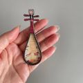 Gift 1/6 1/12 Dollhouse Musical Instruments Wood Multicolor Chinese Classical Instrument Photo Props Courtesan Pattern Miniature Guzheng Pipa. 