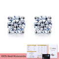 5 Sterling Silver Gold Plated Moissanite Diamond Earrings GRA D Color Brilliant Round Cut Lab Nails for Women 92 Wedding Jewelry. 