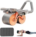 Abdominal Roller Adjustable Handle Silent Rebound Ab Wheel for Muscle Training with Elbow Support Fitness Equipment. 