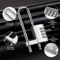 1 PCS Combination Padlock Stainless Steel Gym Locker Lock Code Long Adjustable Shackle Lock For School,Gym Silver. 